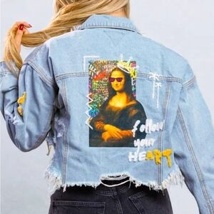 Trio Urban Cropped Light Denim Jacket - Mona Lisa